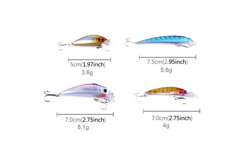 26 Piece Minnow Fishing Lure Set 4 Models