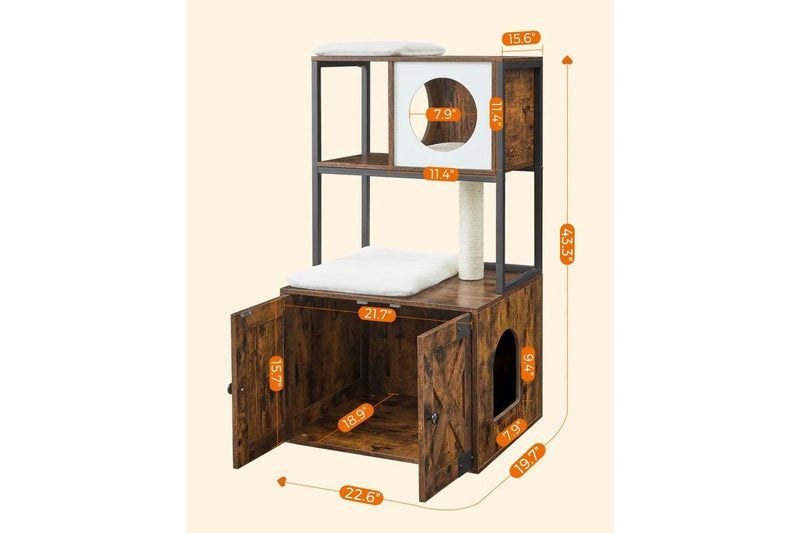 VASAGLE Feandrea Multifunctional Cat Condo with Scratching Posts