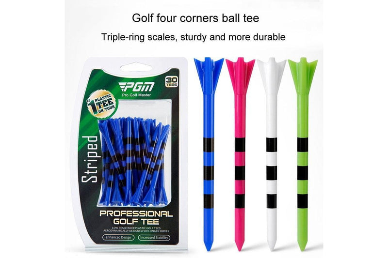 30Pcs /Box 83Mm Golf Ball Tee Limit Scale Line Tee Ball Holder Qt027-Green