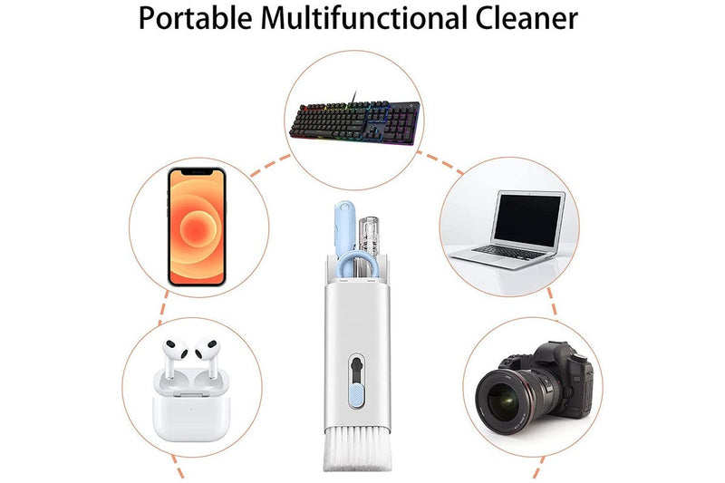 7 in 1 Multifunction Cleaner Kit for Airpod Keyboard Cleaning Soft Brush Blue