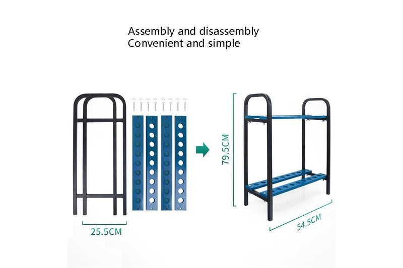 Golf Club Display Stand 18-Hole Double-Layer Rack 18 Rod Position