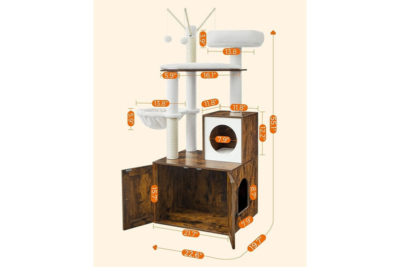 VASAGLE Feandrea 2-in-1 Cat Condo with Scratching Posts