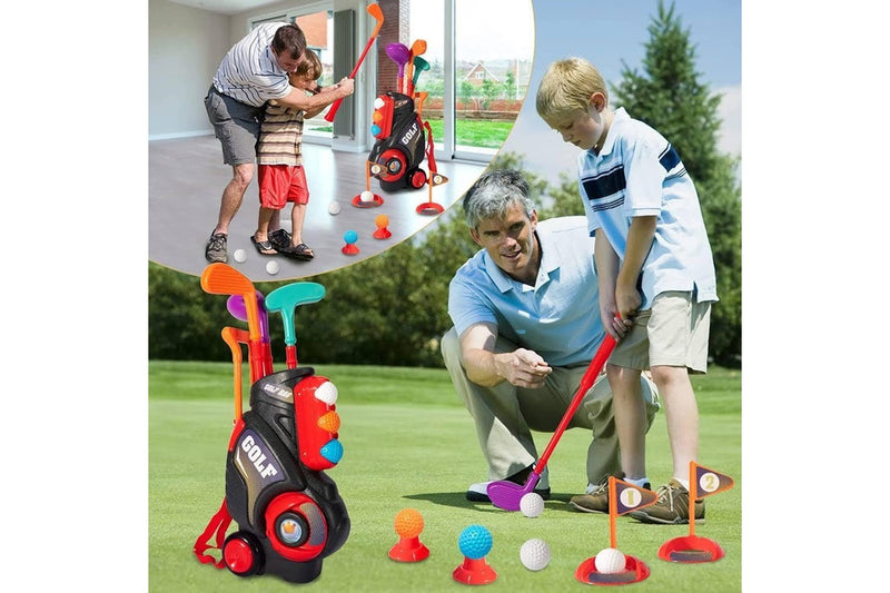 Toddler Golf Ball Game Playset Golf Toy Set Black