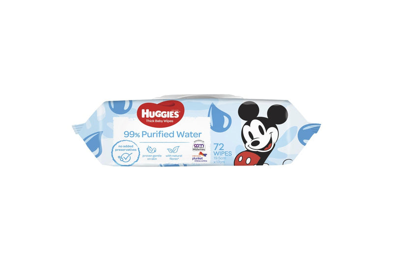 Huggies Baby Wipes - 99% Purified Water (72 Wipes)