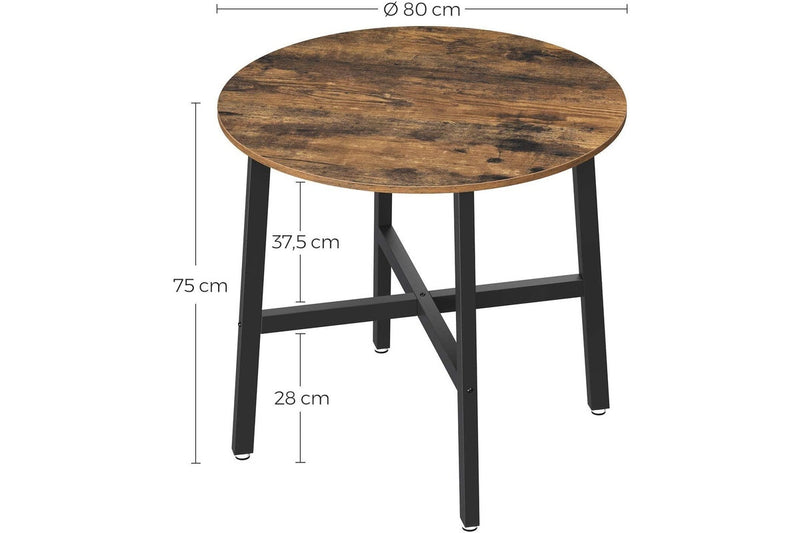 Vasagle Round Dining Table - Rustic Brown