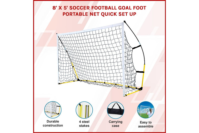 8' x 5' Soccer Football Goal Foot Portable Net Quick Set Up