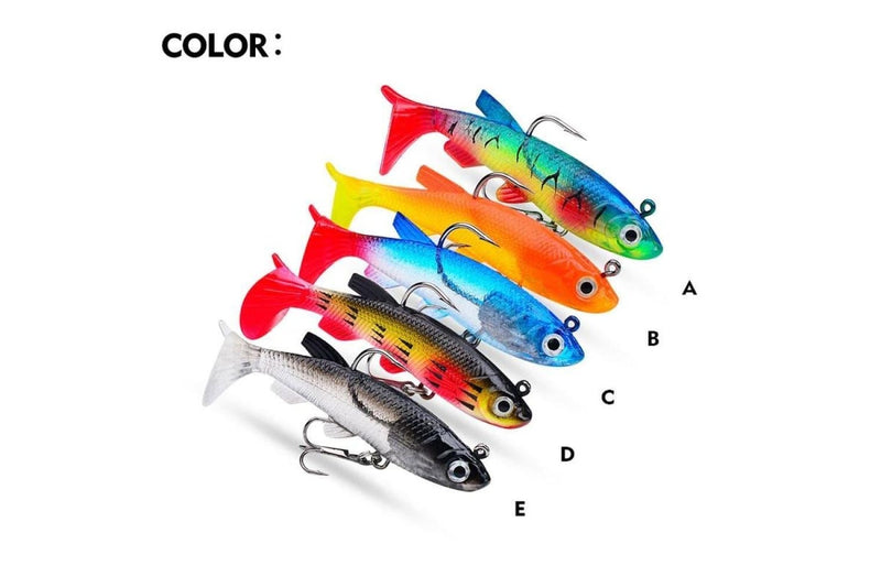 Realistic 7.5cm/13.5g t Tail Soft Lure For Sea Bass Fishing