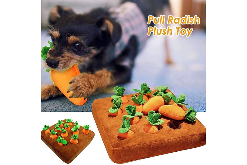 3 Sets of Carrot Plush Toy Snuffle Mat Anti Boredom Dog Puppy Toys - Carrot