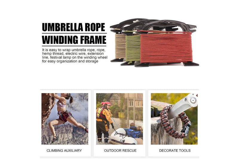 10Pcs Tidy Holder Rope Parachute Cord Winder Prevents Tangles Line Spool Organizer Bush - Standard