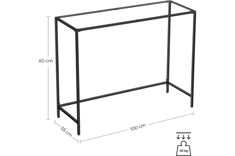 VASAGLE 1M Console Table with Tempered Glass - Black