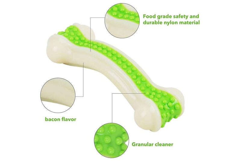 Non-toxic Bite Resistant Bacon Flavour Dog Chew Bone Toy For Small Large Dogs