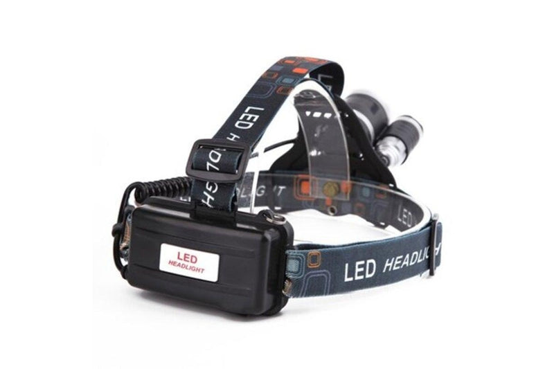 2 Sets of Aluminium Alloy 3 Led Head Lamp Highlight Adjustable Rechargeable 4 Mode Black 1T62xpe Standard