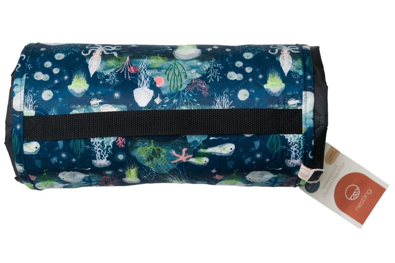 Nestling: Large Waterproof Quilted Play Mat - Under the Sea