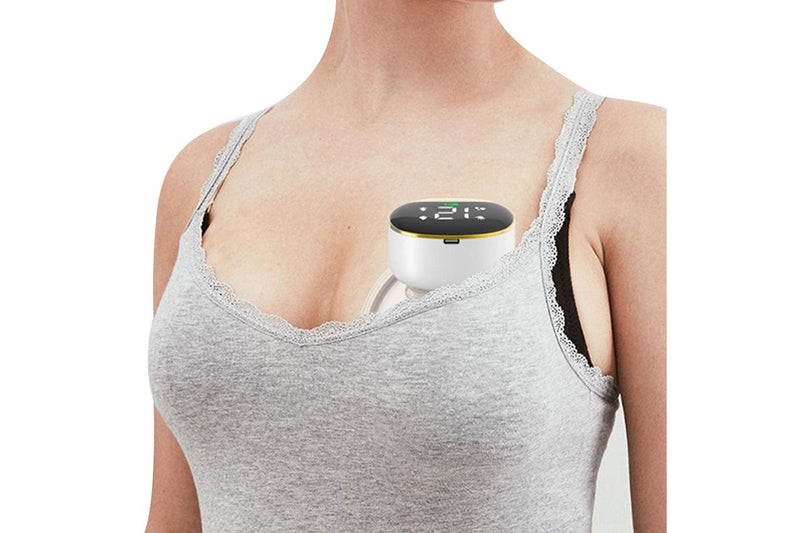 Portable Electric Breast Pump LCD Display Rechargeable Wearable Hands-Free Automatic Milker Gold