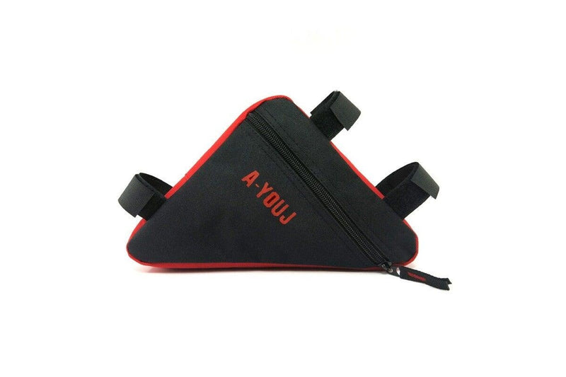 Bicycle Front Saddle Tube Frame Pouch Holder Bag Red - Standard