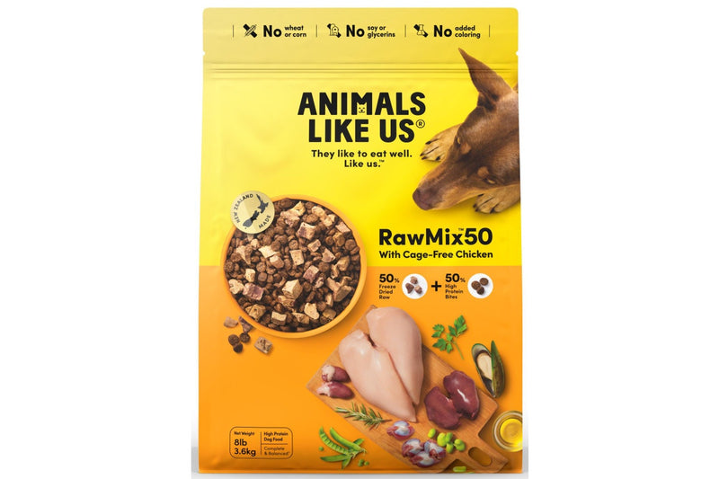 Animals Like Us: RawMix50 with Cage-Free Chicken Dog food (3.6kg)