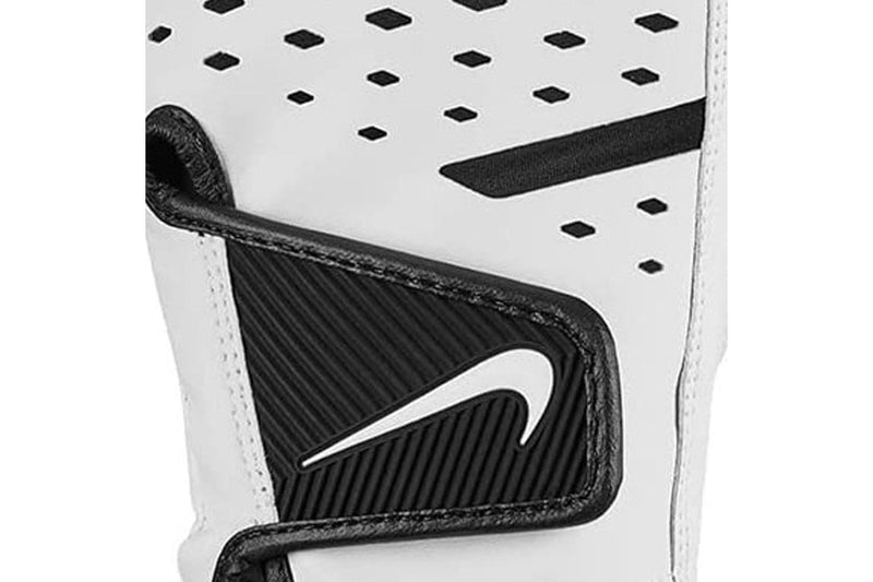 Nike Mens Tech Extreme VII Leather Left Hand Golf Glove (White/Black) (XL)