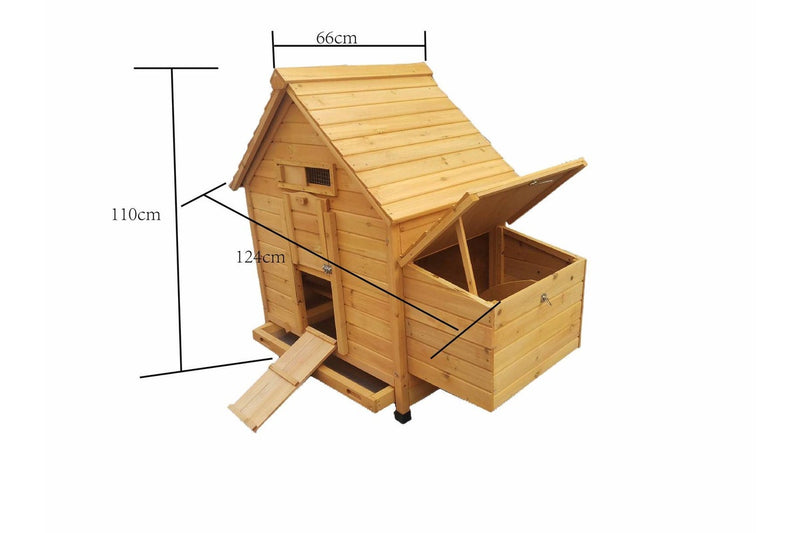 Chicken Coop House with Nesting Box - Natural Finish