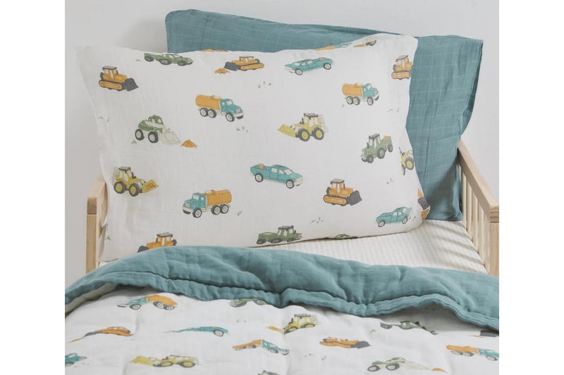 Little Unicorn: Pillowcase Set - Work Trucks (2 Pack)