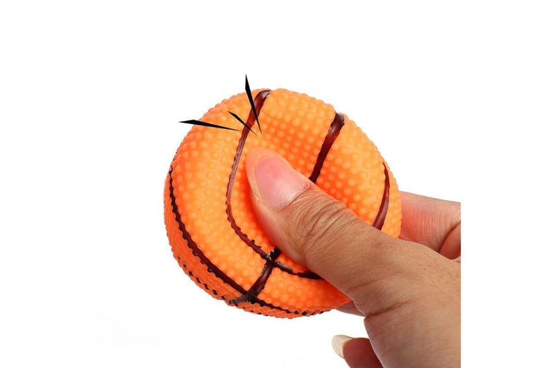 Durable Non-toxic Squeaker Dog Chew Football Basketball Soccer Ball Toy Fetch Play