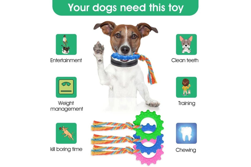 Durable Puppy Rope Toys Interactive Rubber Chew Toys