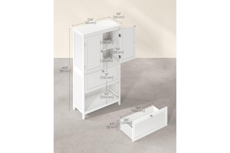 Vasagle Soglio Freestanding Bathroom Cabinet with 2 Drawers and 2 Doors