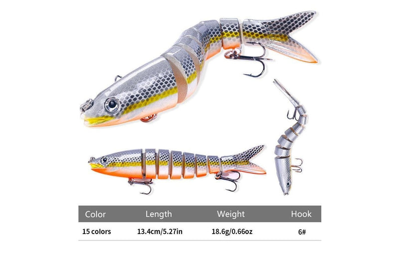 8 Section Sinker Lures 13.4cm 18g Multi Section Fake Bait