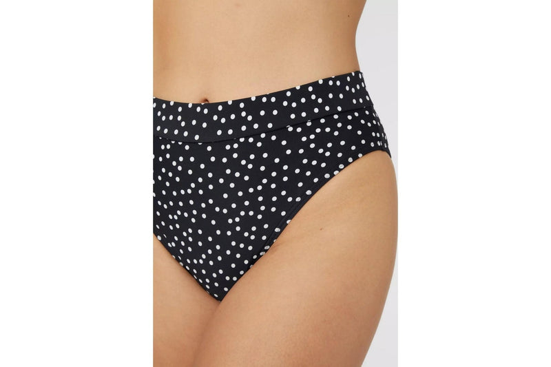 Gorgeous Womens/Ladies Spotted Mid Rise Bikini Bottoms (Monochrome) (12 UK)