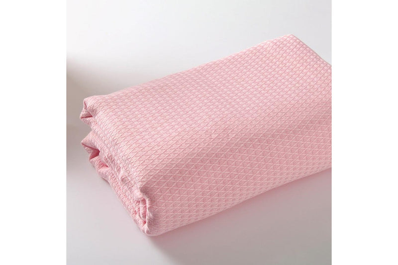 Breathable Summer Blanket Waffle Throw Blanket Air Conditioning Blanket Light Pink