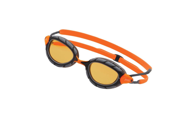 Zoggs Unisex Adult Predator 2024 Swimming Goggles (Polar Grey/Orange) (One Size)