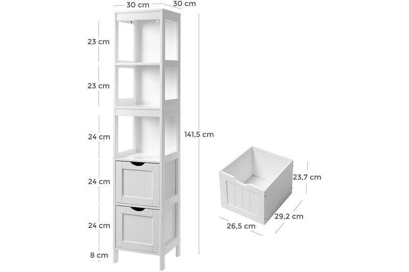 Vasagle Soglio Bathroom Tall Cabinet Linen Tower