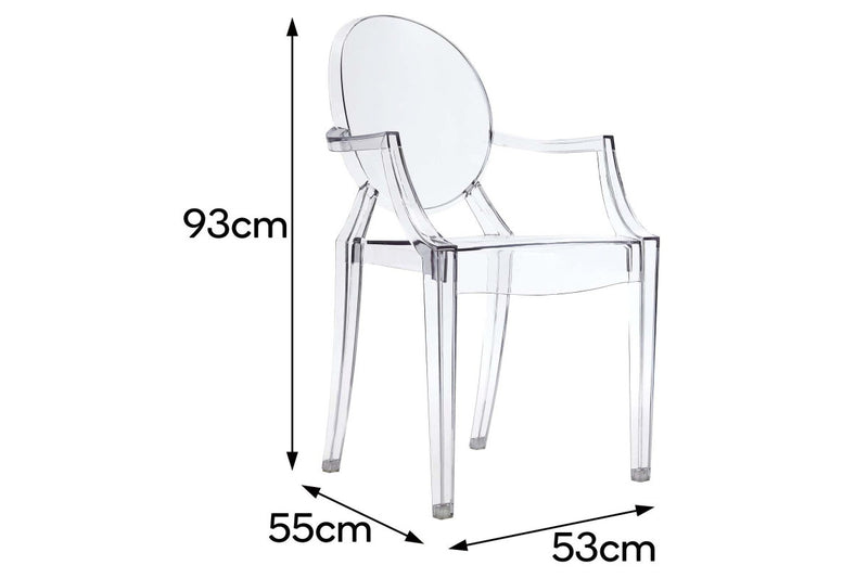 Matt Blatt Set of 2 Philippe Starck Louis Ghost Armchair Replica (Clear)