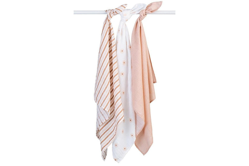 Lulujo: Mini Muslin Cloth - Daises (3 Pack)
