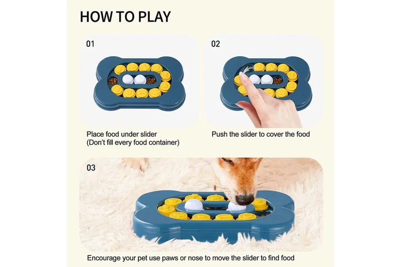 Bone Shape Interactive Treat Feeding Training Puzzle Dog Toy