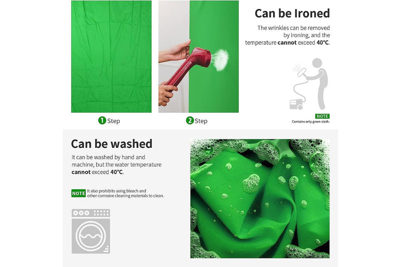 Green Chromakey Backdrop Screen 10x12ft 3x3.6m Photo Video Studio 4 Clamps Portraits Product Shooting