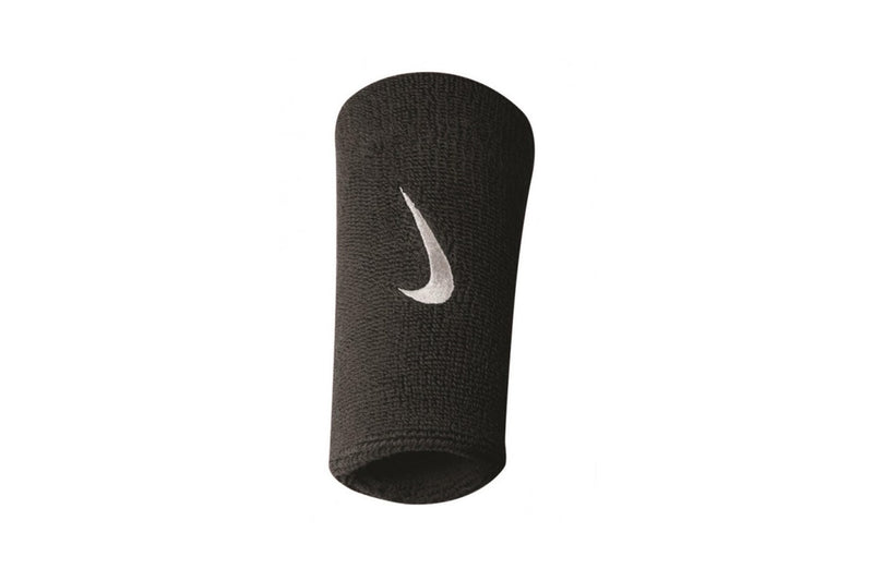 Nike Jumbo Swoosh Wristband (Pack of 2) (Black/White) (One Size)