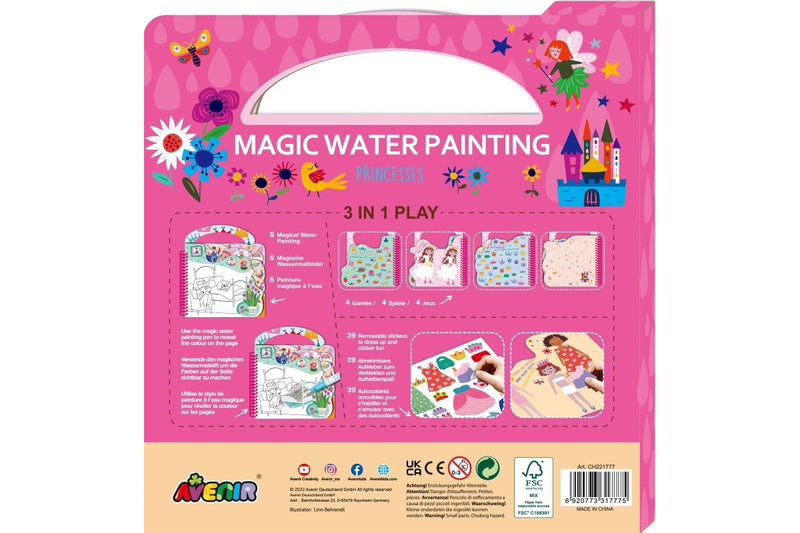 Avenir: 3 in 1 Play Book Magic Water Painting - Princesses