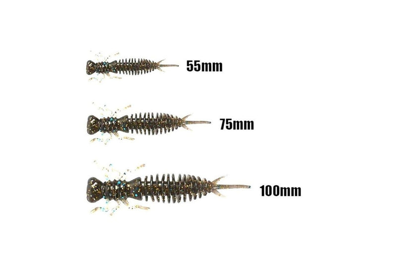 15 Piece 8 Colour Soft Silicone Larvae Bait 100mm Size