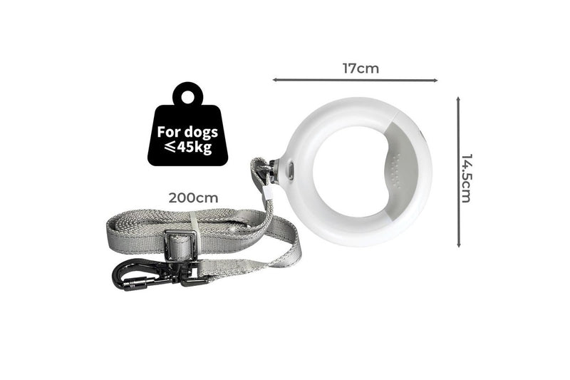 Pawz LED Dog Leash Lead Walking Rope Flashlight Heavy Duty 45kg Capacity White