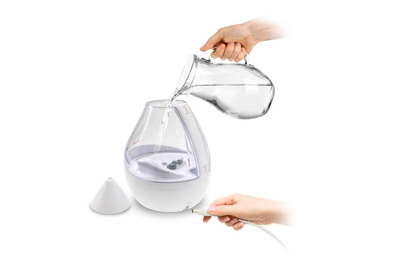 Crane: 4 in 1 Top Fill Drop Humidifier with Sound Machine - Clear