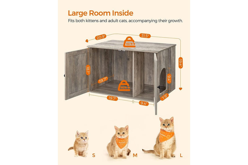 VASAGLE Feandrea Hidden Cat Litter Box Enclosure - Greige