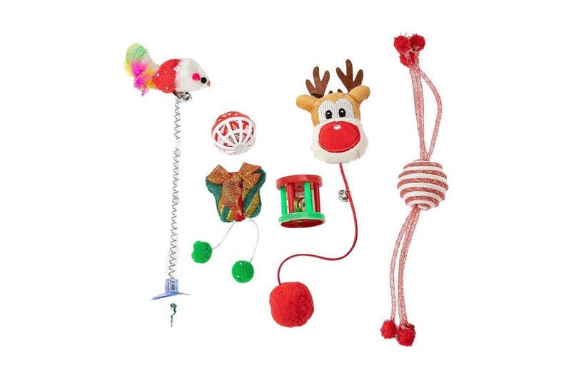 Christmas Theme Cat Toy Set Pet Interactive Toy Set Style 3