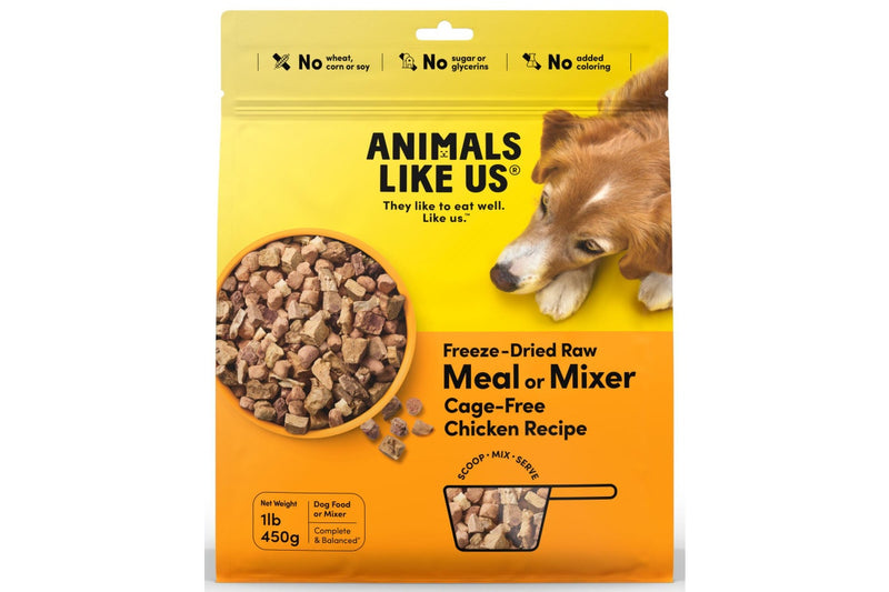 Animals Like Us: Freeze-Dried Raw Meal or Mixer Cage-Free Chicken Recipe Dog food (450g)