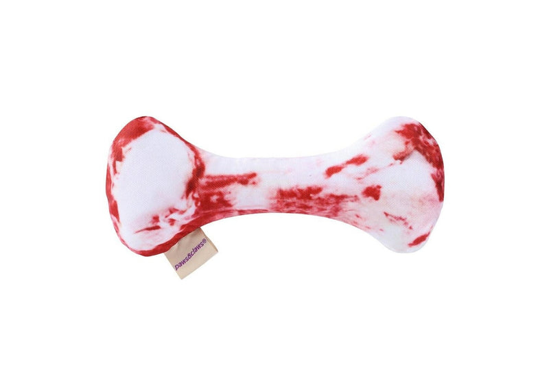 2x Paws & Claws Feed Me BBQ Bone Oxford Pet Dog Play Toy w Squeaker 23x10cm