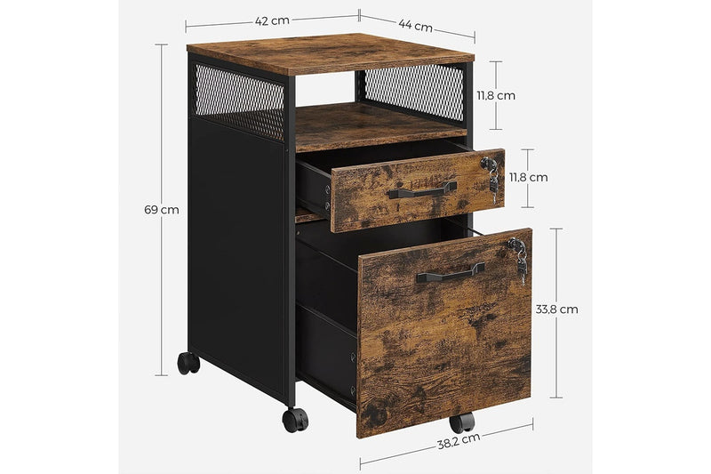 VASAGLE File Cabinet with 2 Lockable Drawers