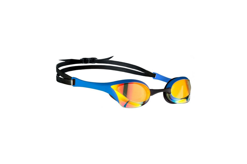 Arena Cobra Mirror Ultra Swipe Swimming Goggles (Yellow/Copper/Blue) (One Size)