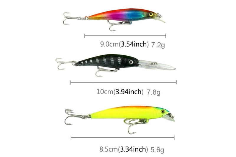 43 Piece Fly Fishing Lure Set 6 Models Hard Bait Wobbler Carp