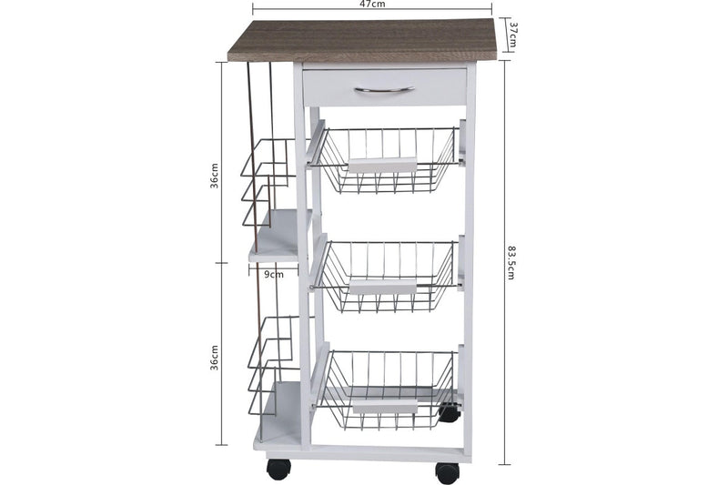 Fraser Country 4-Tier Kitchen Trolley