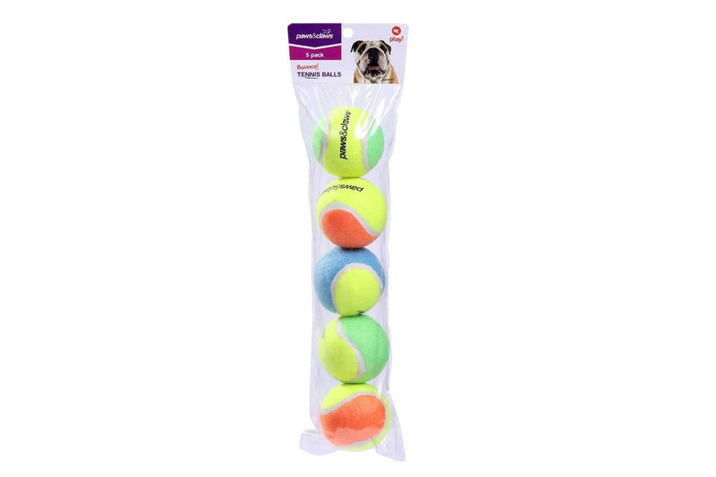 3x 5PK Paws & Claws 6cm Tennis Balls 2-Tone Dog Toy Interactive Fun Play Toys