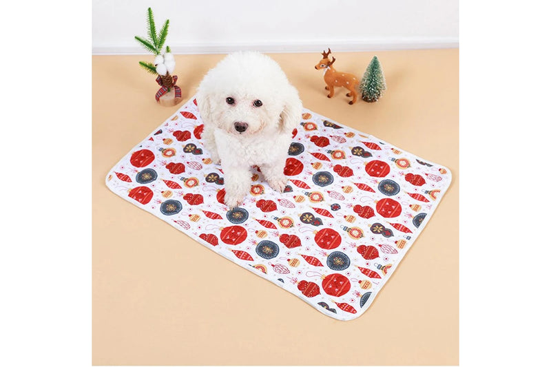 Christmas Washable Reusable Pet Dog Training Pads Pee Mat Absorbent Cushion Bed Style 1